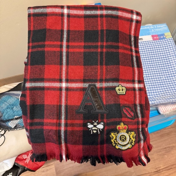 Red Plaid Decorative Throw Scarf 🧣 - Picture 1 of 6